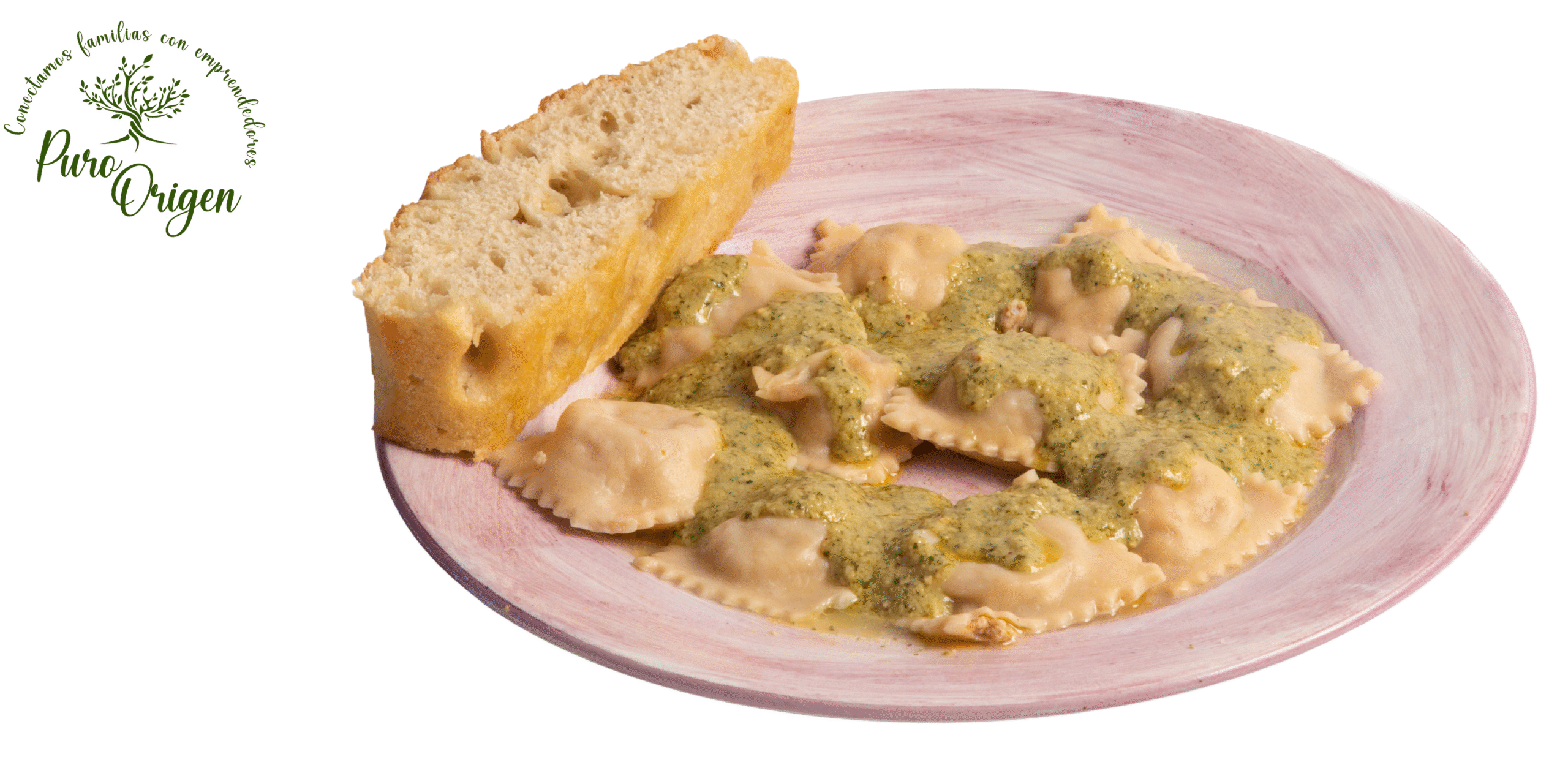 Raviolis rellenos de pollo + salsa pesto*1 | 160gr de pasta rellena + 90gr de salsa